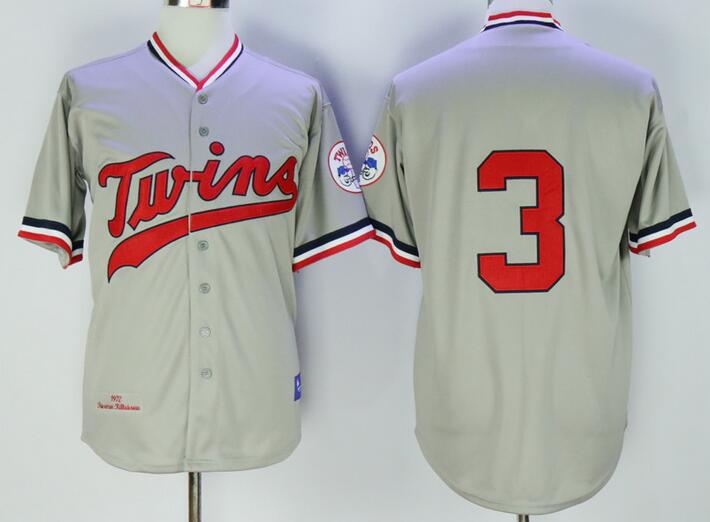 Minnesota Twins 3 Harmon Killebrew gray men baseball mlb jersey