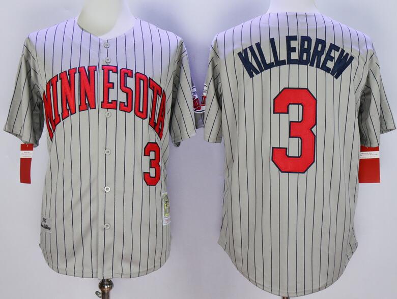 Minnesota Twins 3 Harmon Killebrew mlb gray men baseball mlb jersey