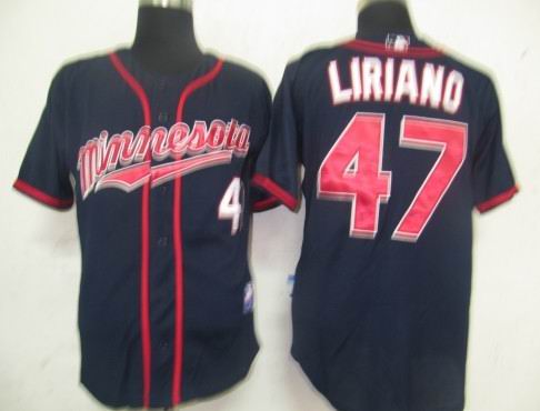 Minnesota Twins 47 Liriano Blue MLB Jerseys