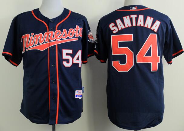 Minnesota Twins 54 Ervin Santana dark blue men baseball mlb jersey