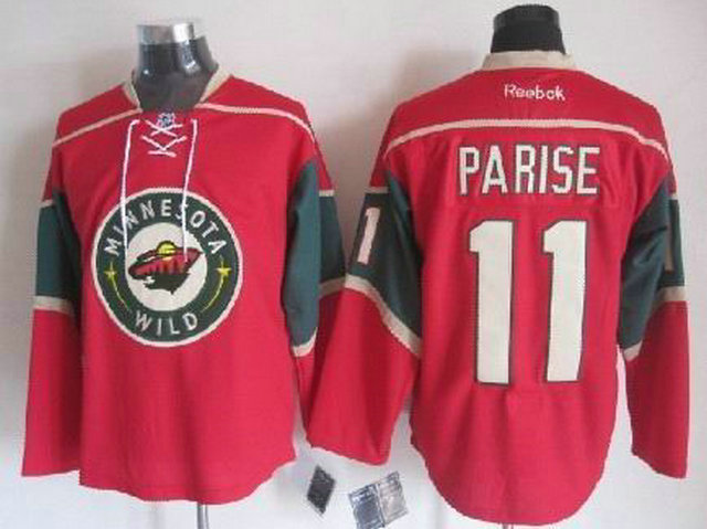 Minnesota Wild 11 Zach Parise Red men nhl ice hockey  jerseys