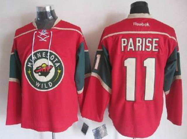 Minnesota Wild 11 Zach Parise Red men nhl ice hockey  jerseys