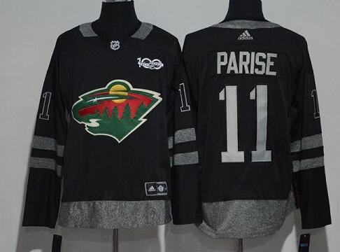 Minnesota Wild 11 Zach Parise men 100th NHL Jersey