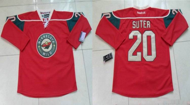 Minnesota Wild 20 Ryan Suter Red men nhl ice hockey  jerseys