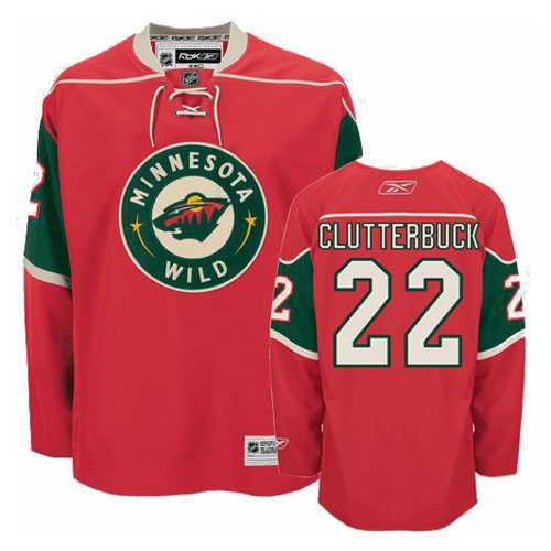 Minnesota Wild 22 CLTTERBUCK red nhl ice hockey  jerseys