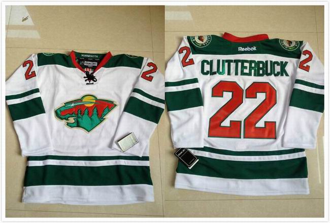 Minnesota Wild 22 Cal Clutterbuck men nhl ice hockey  jerseys