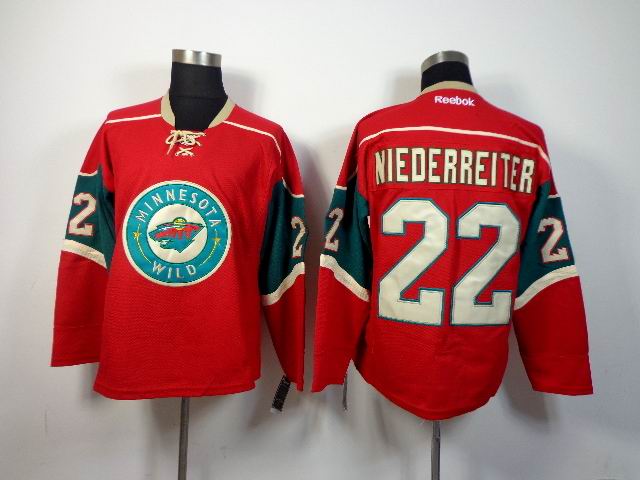 Minnesota Wild 22 Nino Niederreiter red nhl ice hockey  jerseys