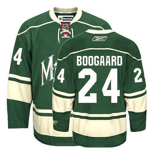 Minnesota Wild 24 BOOGAARD green nhl ice hockey  jerseys