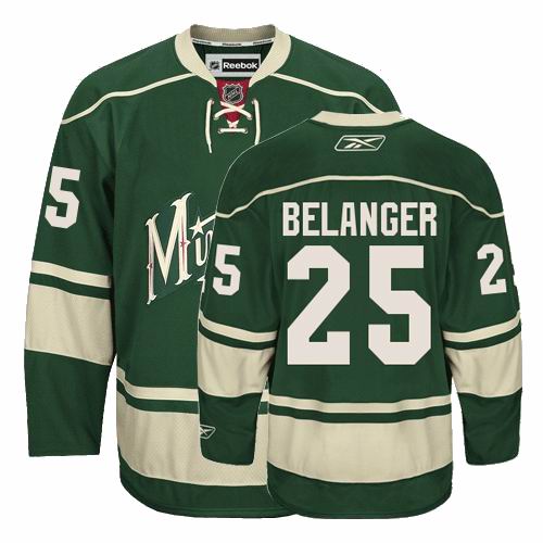 Minnesota Wild 25 BELANGER green nhl ice hockey  jerseys