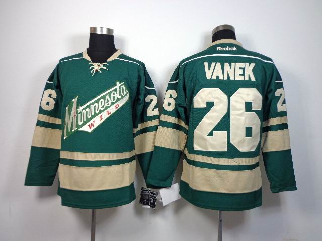 Minnesota Wild 26 Thomas Vanek green men nhl ice hockey  jerseys