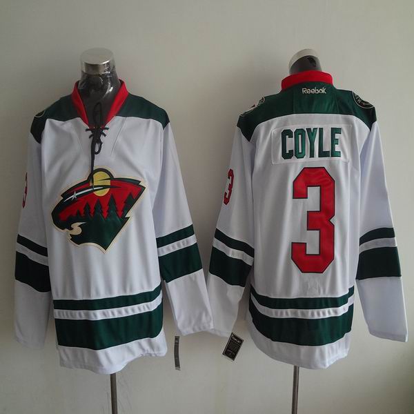 Minnesota Wild 3 Charlie Coyle white men nhl ice hockey  jerseys