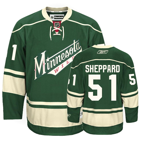 Minnesota Wild 51 Sheppard green nhl ice hockey  jerseys