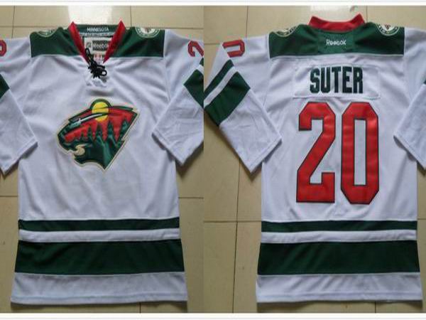 Minnesota Wild Ryan Suter 20 white nhl ice hockey  jerseys