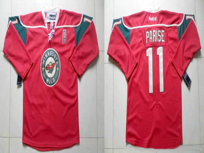 Minnesota Wild Zach Parise 11 Red nhl ice hockey  jerseys