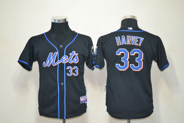 Mlb New York Mets HARVEY 33# blue kids jerseys