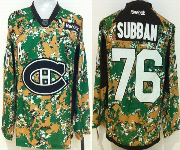 Montréal Canadiens 76 PK Subban green camo nhl ice hockey  jerseys