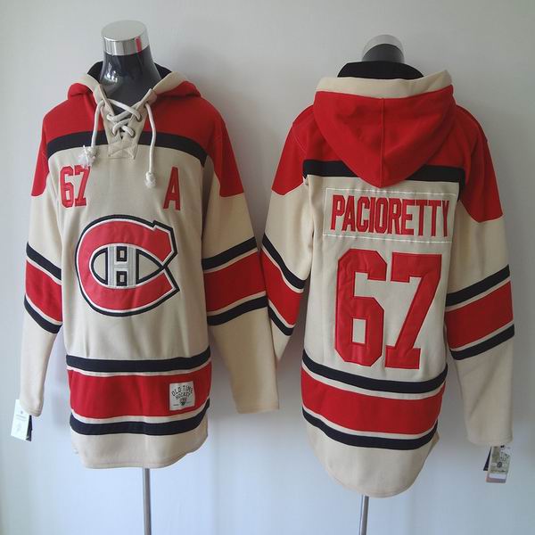 Montreal Canadiens #67 Max Pacioretty red beige Ice hockey Hooded Sweatshirt
