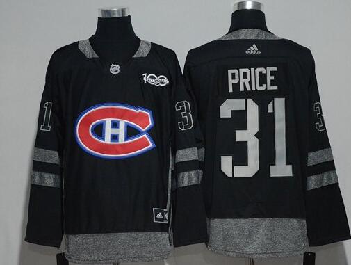 Montreal Canadiens 31 Carey Price black 100th  ice hockey jerseys