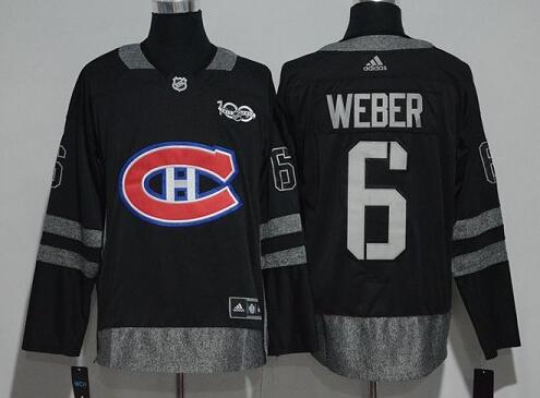 Montreal Canadiens 6 Shea Weber black 100th nhl ice hockey jerseys