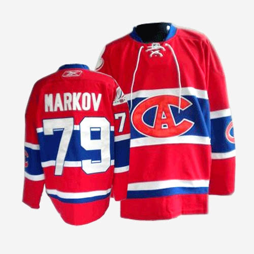 Montreal Canadiens 79 Andrei Markov CA red nhl ice hockey  jerseys
