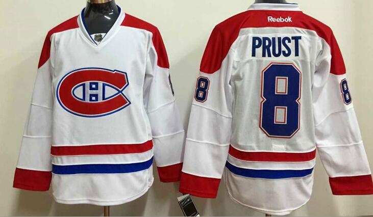 Montreal Canadiens 8 Mike Komisarek White Road nhl ice hockey  jerseys