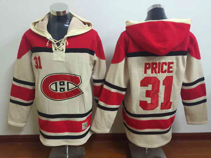 Montreal Canadiens Carey Price 31# beige Red Ice Hockey Hooded Sweatshirt