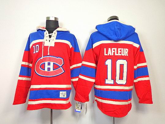 Montreal Canadiens Guy Lafleur 10# Red NHL Hooded Sweatshirt