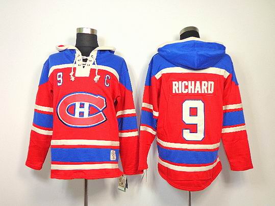 Montreal Canadiens RICHARD 9# Red NHL Hooded Sweatshirt