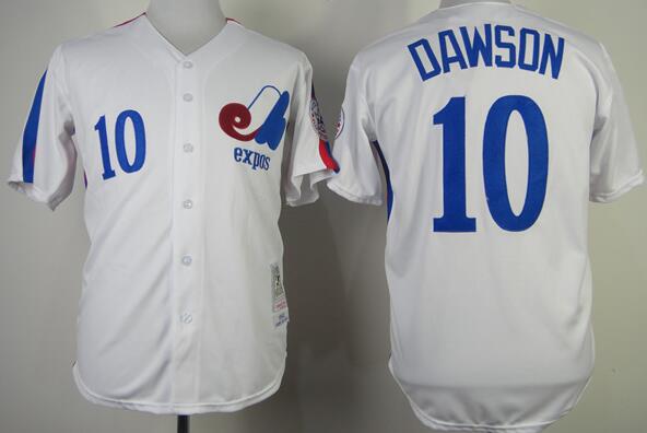 Montreal Expos 10 DAWSON white men mlb baseball jerseys