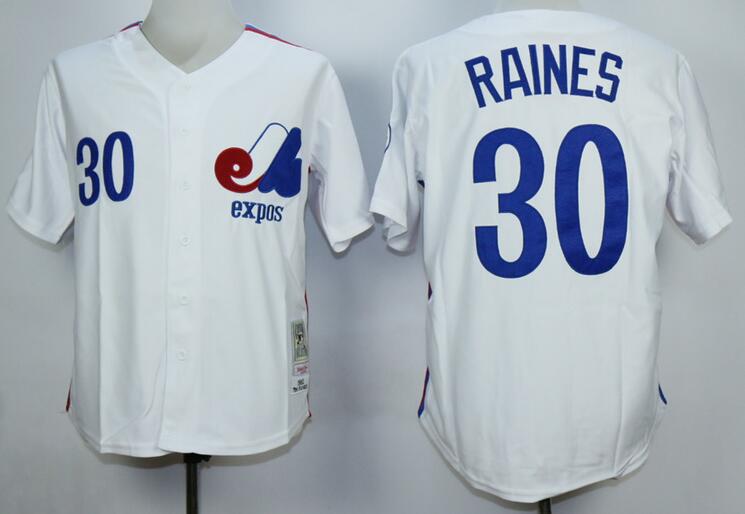 Montreal Expos 30 TIM RAINES white throwback MLB Jersey