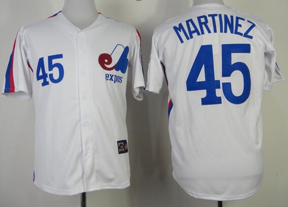 Montreal Expos 45 Pedro Martinez White men baseball mlb Jerseys