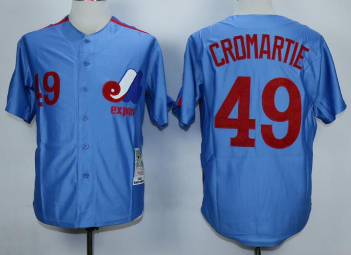 Montreal Expos 49 CROMARTIE blue men baseball mlb Jerseys