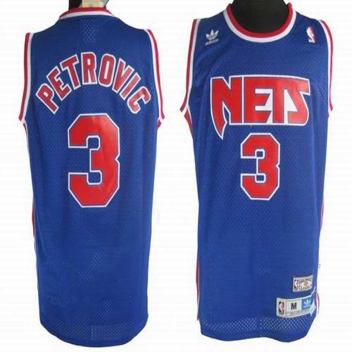 NBA New Jersey Nets 3 Drazen Petrovic Soul Swingman Blue adidas men nba basketball Jersey
