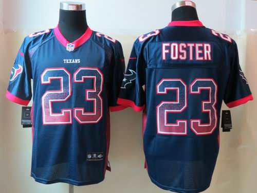 NEW Nike Houston Texans 23 Foster Drift Fashion Blue Elite Jerseys
