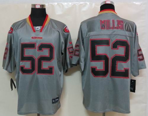 NEW Nike San Francisco 49ers 52 Willis Lights Out Grey Elite Jerseys