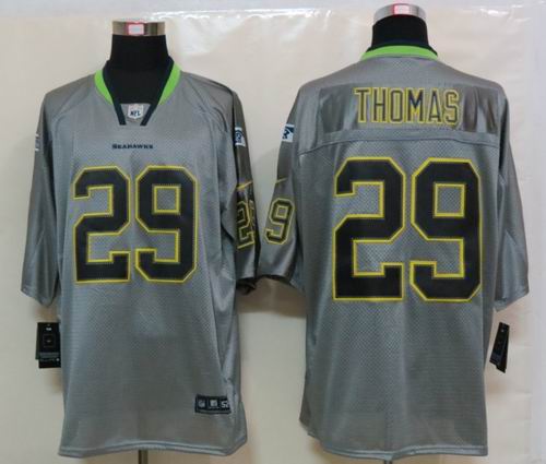 NEW Nike Seattle Seahawks 29 Thomas Lights Out Grey Elite Jerseys