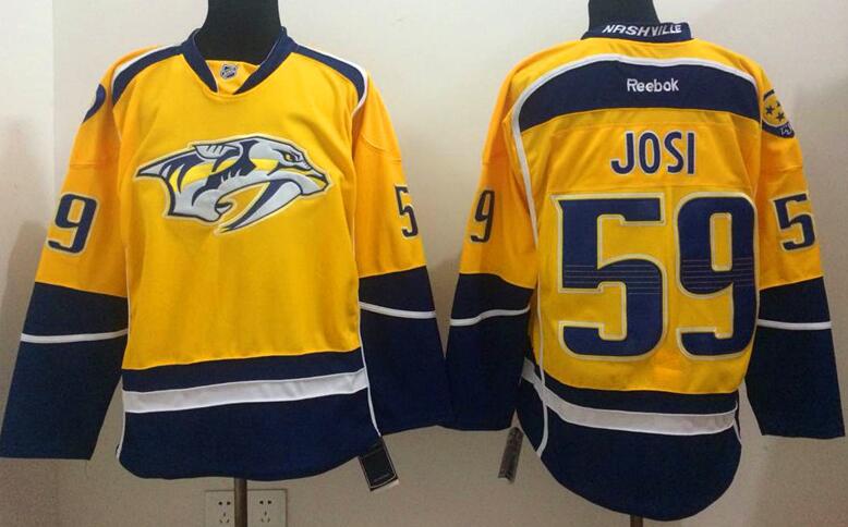 Nashville Predators 59 Roman Josi Yellow nhl ice hockey  jerseys