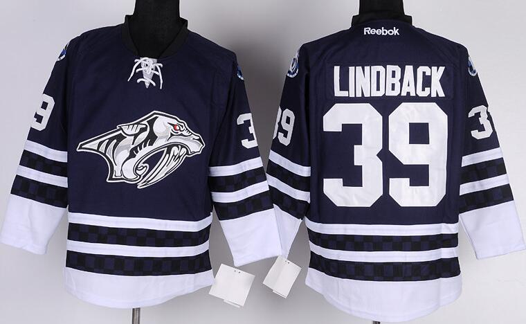 Nashville Predators LINDBACK 19 blue nhl ice hockey  jerseys
