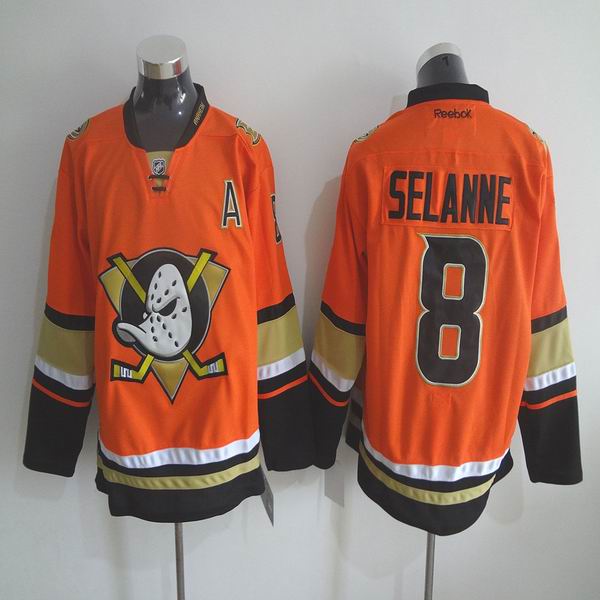 New Anaheim Ducks 8 Teemu Selanne orange men ice hockey nhl jerseys