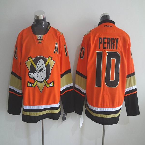 Custom New Anaheim Ducks Corey Perry 10 orange men ice hockey nhl jerseys