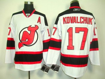 New Jersey Devils 17 Ilya KOVALCHUK white nhl ice hockey  jersey