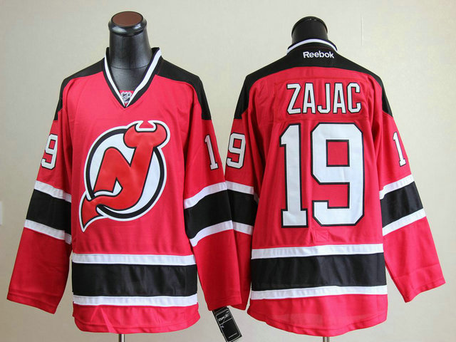 New Jersey Devils 19 Travis Zajac Red nhl ice hockey  jerseys
