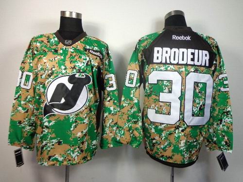 New Jersey Devils 30 BRODEUR green camo nhl ice hockey  jerseys