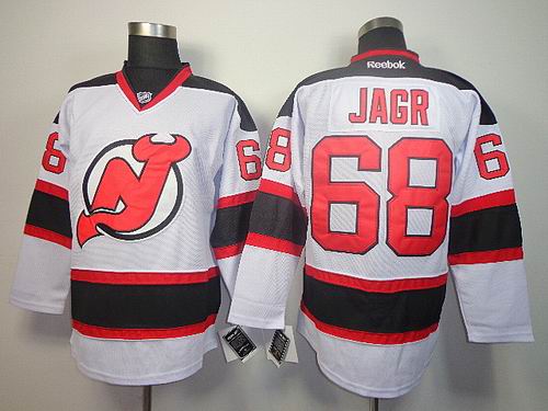 New Jersey Devils 68 JAROMIR JAGR White nhl ice hockey  jerseys