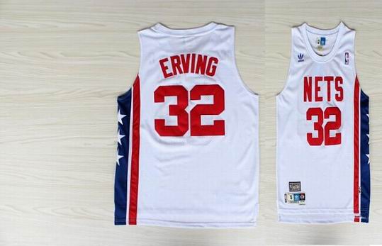 New Jersey Nets 32 ERVING white adidas men nba basketball Jersey