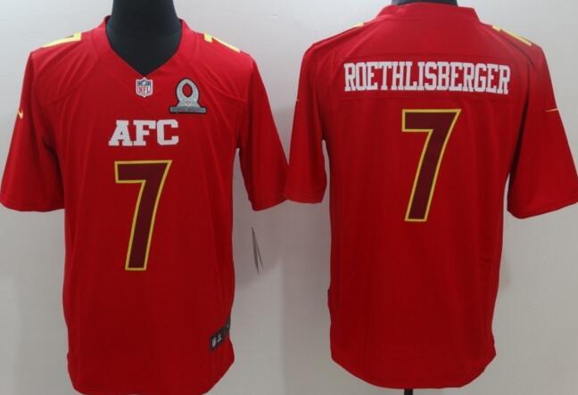 New Nike  7 Ben Roethlisberger red 2017 Pro Bowl Limited men football Jersey