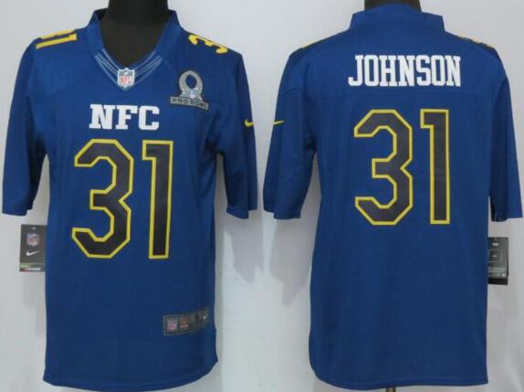 New Nike Arizona Cardinals 31 Johnson Nike Navy 2017 Pro Bowl Limited men football Jerseys