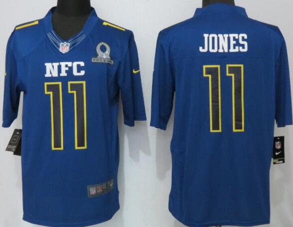 New Nike Atlanta Falcons 11 Jones Nike Navy 2017 Pro Bowl Limited men football Jersey