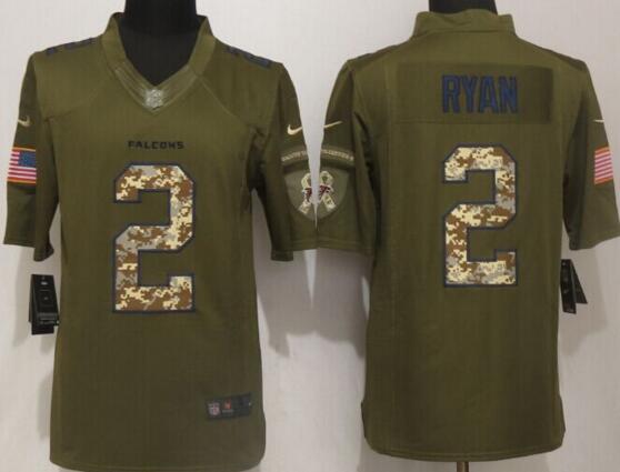 New Nike Atlanta Falcons 2 Ryan Green Salute To Service men Limited Jersey