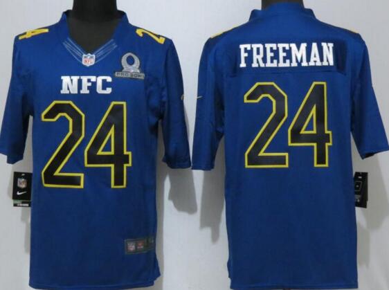 New Nike Atlanta Falcons 24 Freeman Nike Navy 017 Pro Bowl Limited men football Jersey